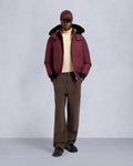 GOLD SERIES ORIGINAL SHEARLING TRIM BALLISTIC BOMBER-BEET/BLACK
