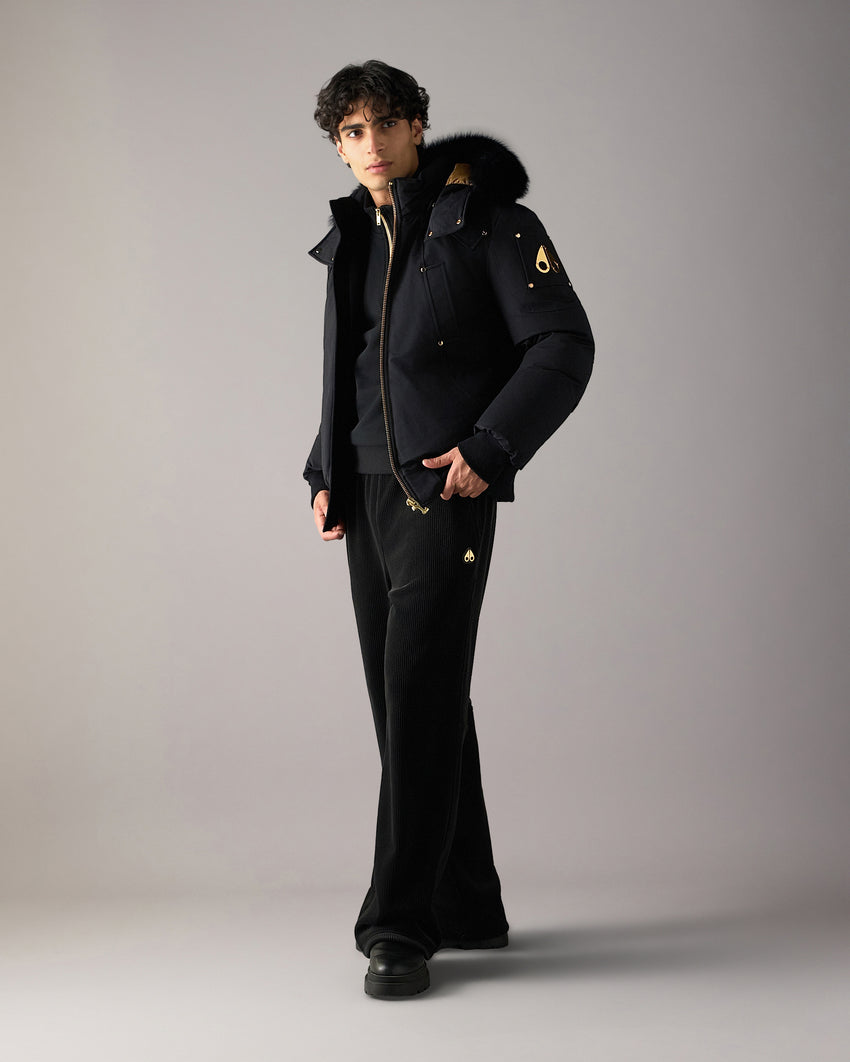 GOLD SERIES ORIGINAL SHEARLING TRIM BALLISTIC BOMBER-BEET/BLACK