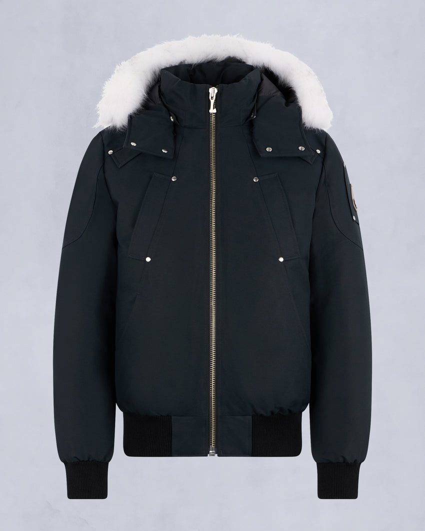 ORIGINAL BALLISTIC SHEARLING TRIM BOMBER JACKET-BLUESTONE/BLACK