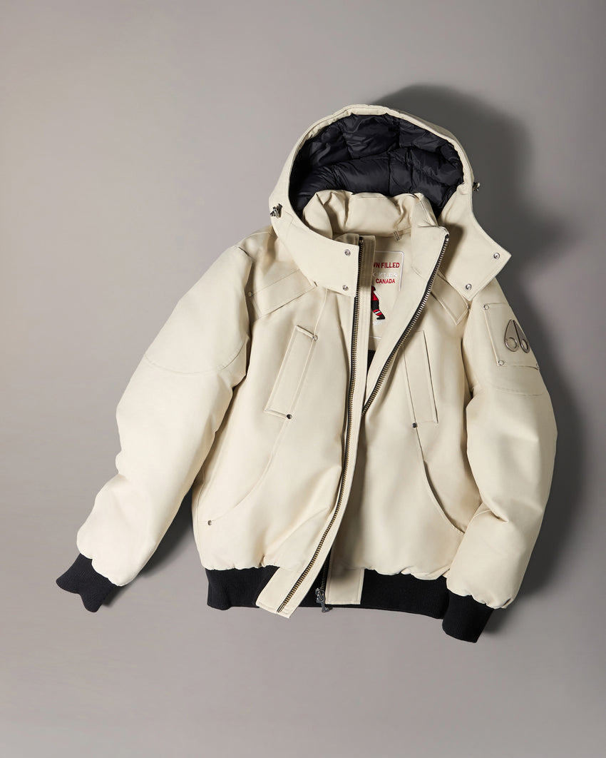 ORIGINAL BALLISTIC SHEARLING TRIM BOMBER JACKET-BLUESTONE/BLACK