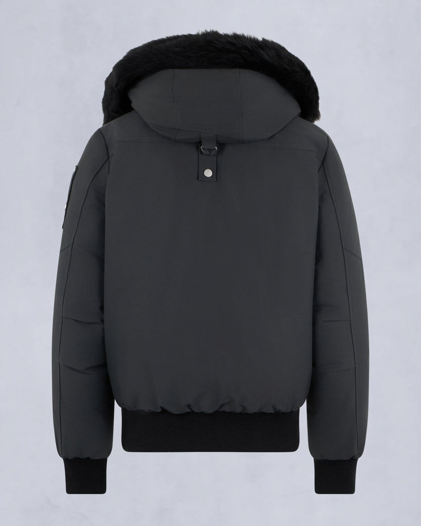 ORIGINAL BALLISTIC SHEARLING TRIM BOMBER JACKET-BLUESTONE/BLACK