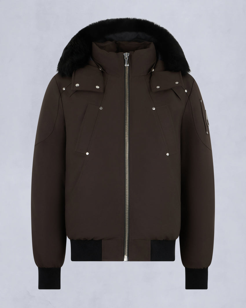 ORIGINAL BALLISTIC SHEARLING TRIM BOMBER JACKET-BLUESTONE/BLACK