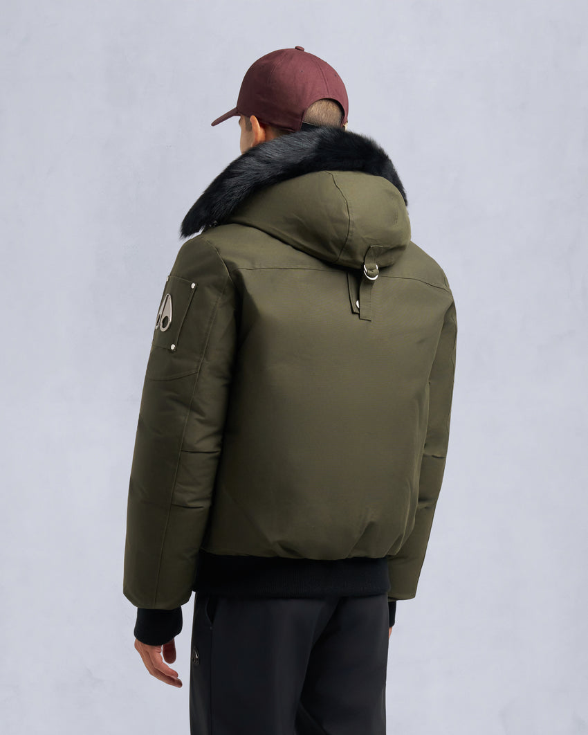ORIGINAL BALLISTIC SHEARLING TRIM BOMBER JACKET-BLUESTONE/BLACK