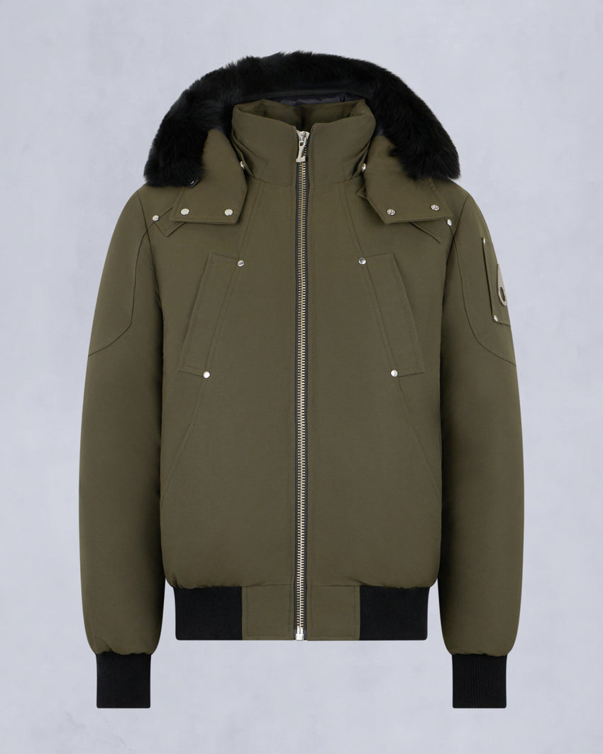 ORIGINAL BALLISTIC SHEARLING TRIM BOMBER JACKET-BLUESTONE/BLACK
