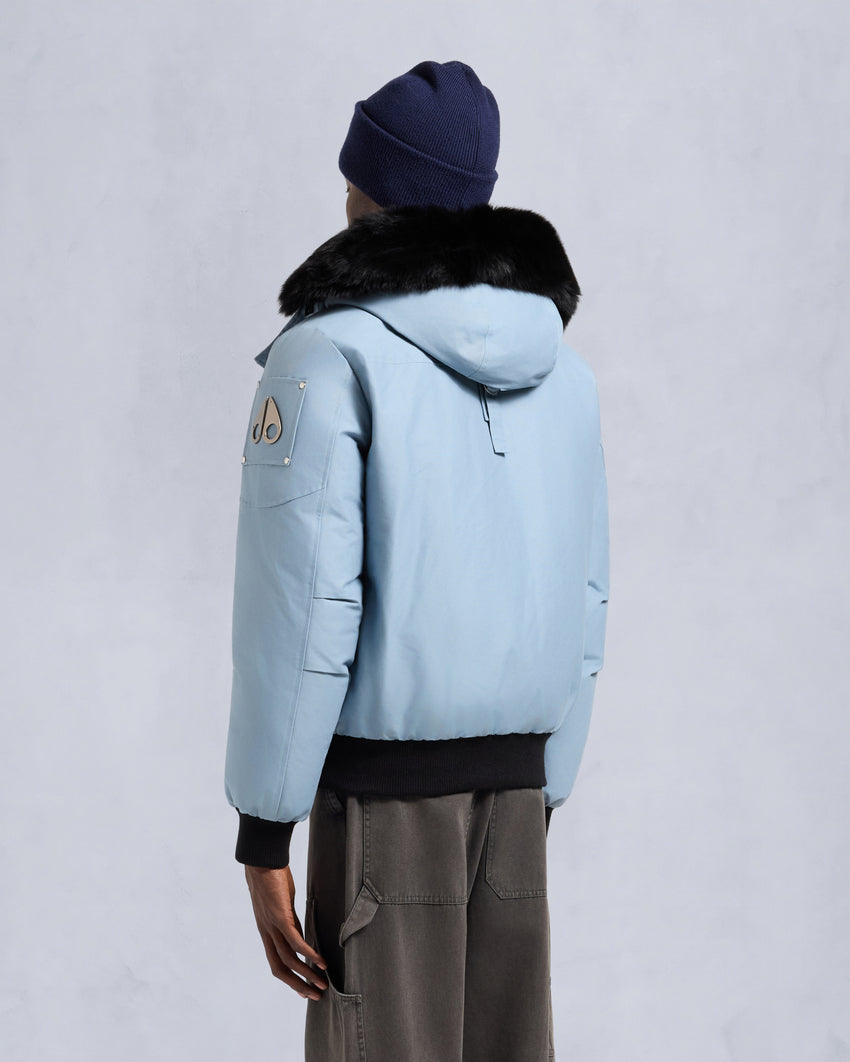 ORIGINAL BALLISTIC SHEARLING TRIM BOMBER JACKET-BLUESTONE/BLACK