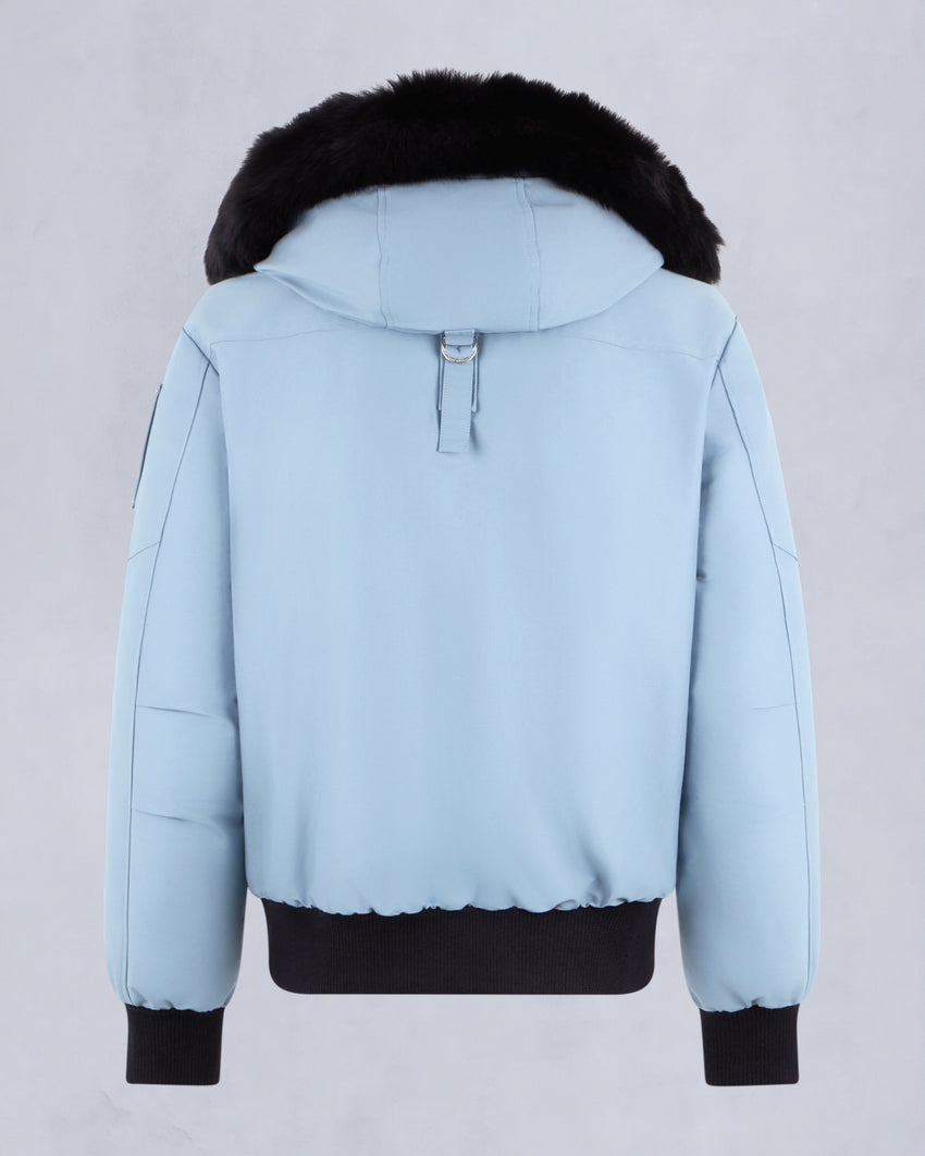ORIGINAL BALLISTIC SHEARLING TRIM BOMBER JACKET-BLUESTONE/BLACK