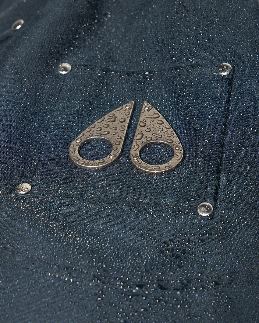 ORIGINAL BALLISTIC SHEARLING TRIM BOMBER JACKET-BLUESTONE/BLACK