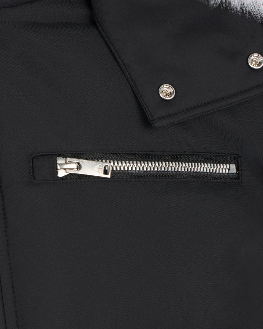 CLOUD SHEARLING TRIM BOMBER JACKET-ESPRESSO/BLACK