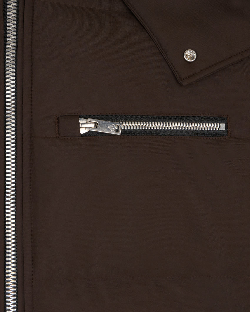 CLOUD SHEARLING TRIM BOMBER JACKET-ESPRESSO/BLACK
