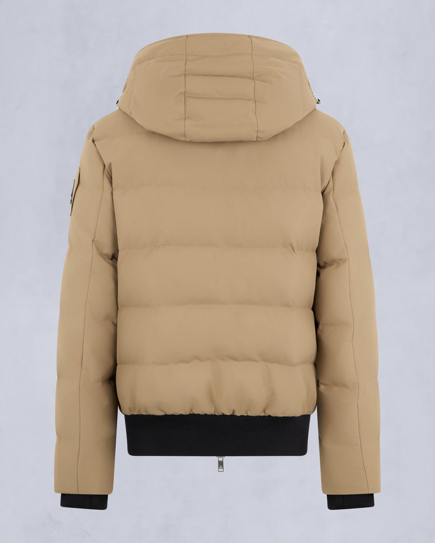 CLOUD SHEARLING TRIM BOMBER JACKET-ESPRESSO/BLACK