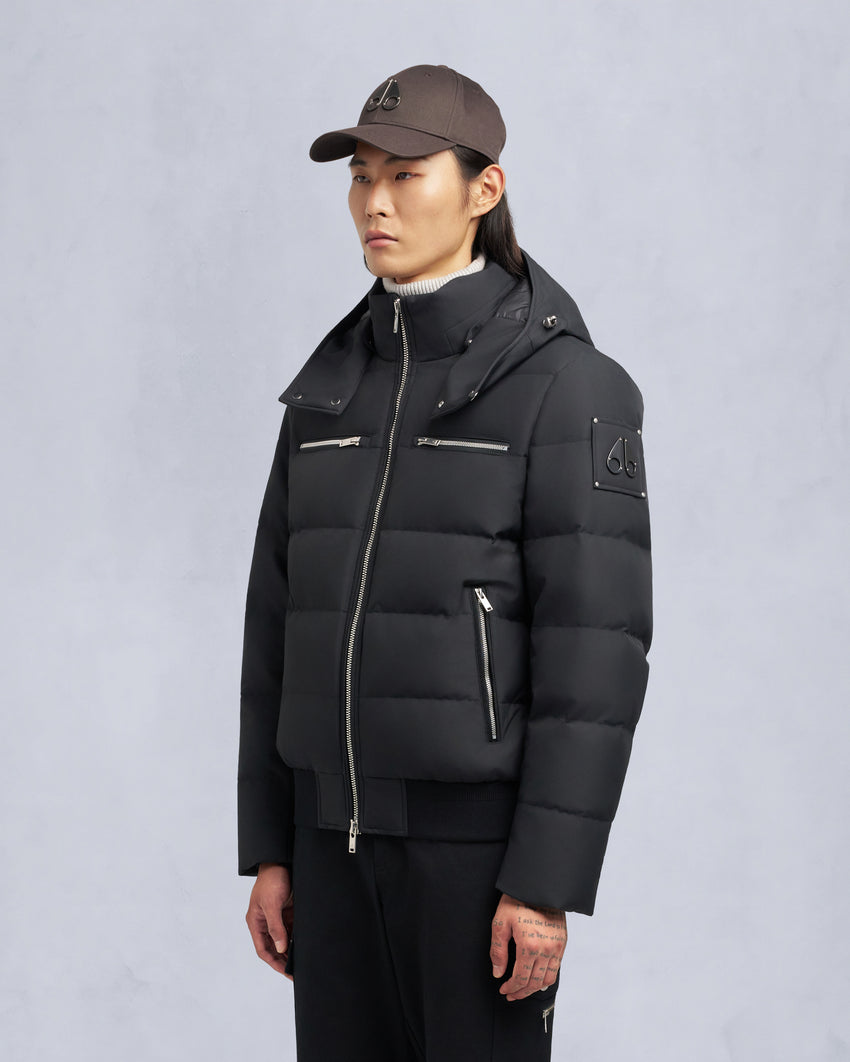 CLOUD SHEARLING TRIM BOMBER JACKET-ESPRESSO/BLACK