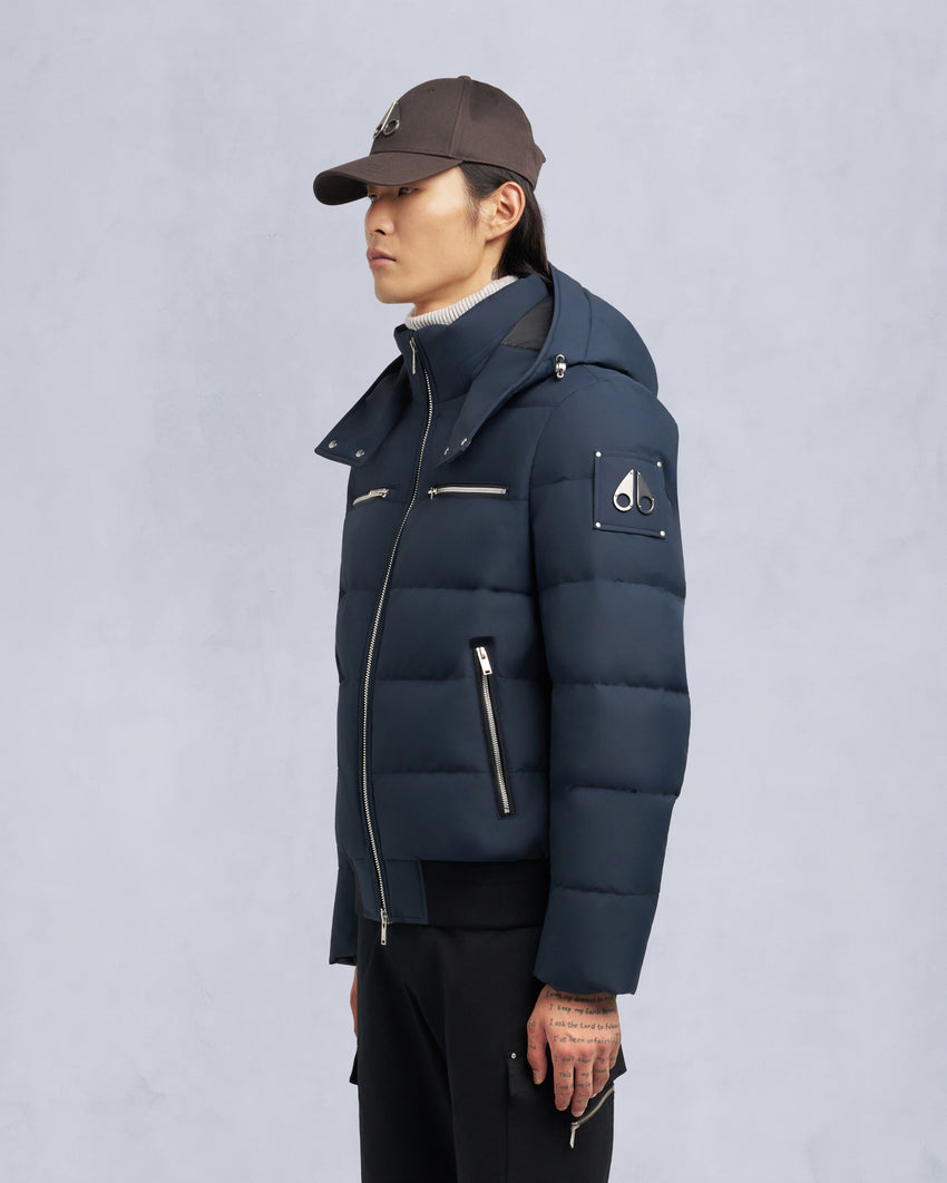 CLOUD SHEARLING TRIM BOMBER JACKET-ESPRESSO/BLACK