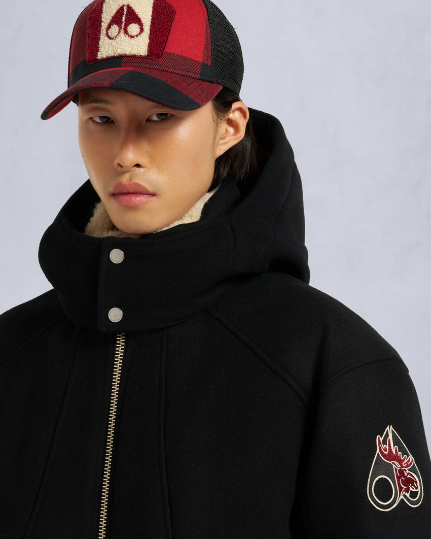 NHL X MOOSE KNUCKLES TEAM BOMBER JACKET-BLACK/SUMAC/BONE