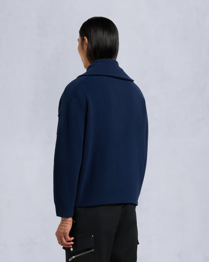 COLSON FULL-ZIP SWEATER-NAVY