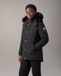 KIDS UNISEX ORIGINAL  SHEARLING TRIM PARKA-BLACK/BLACK