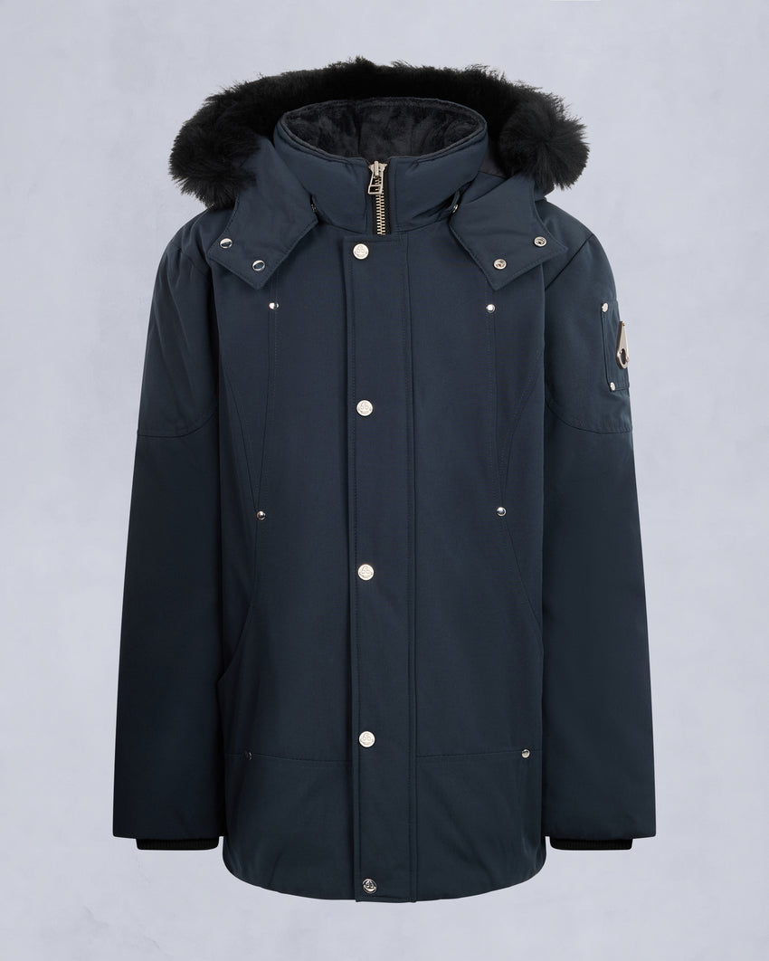 KIDS UNISEX ORIGINAL  SHEARLING TRIM PARKA-BLACK/BLACK